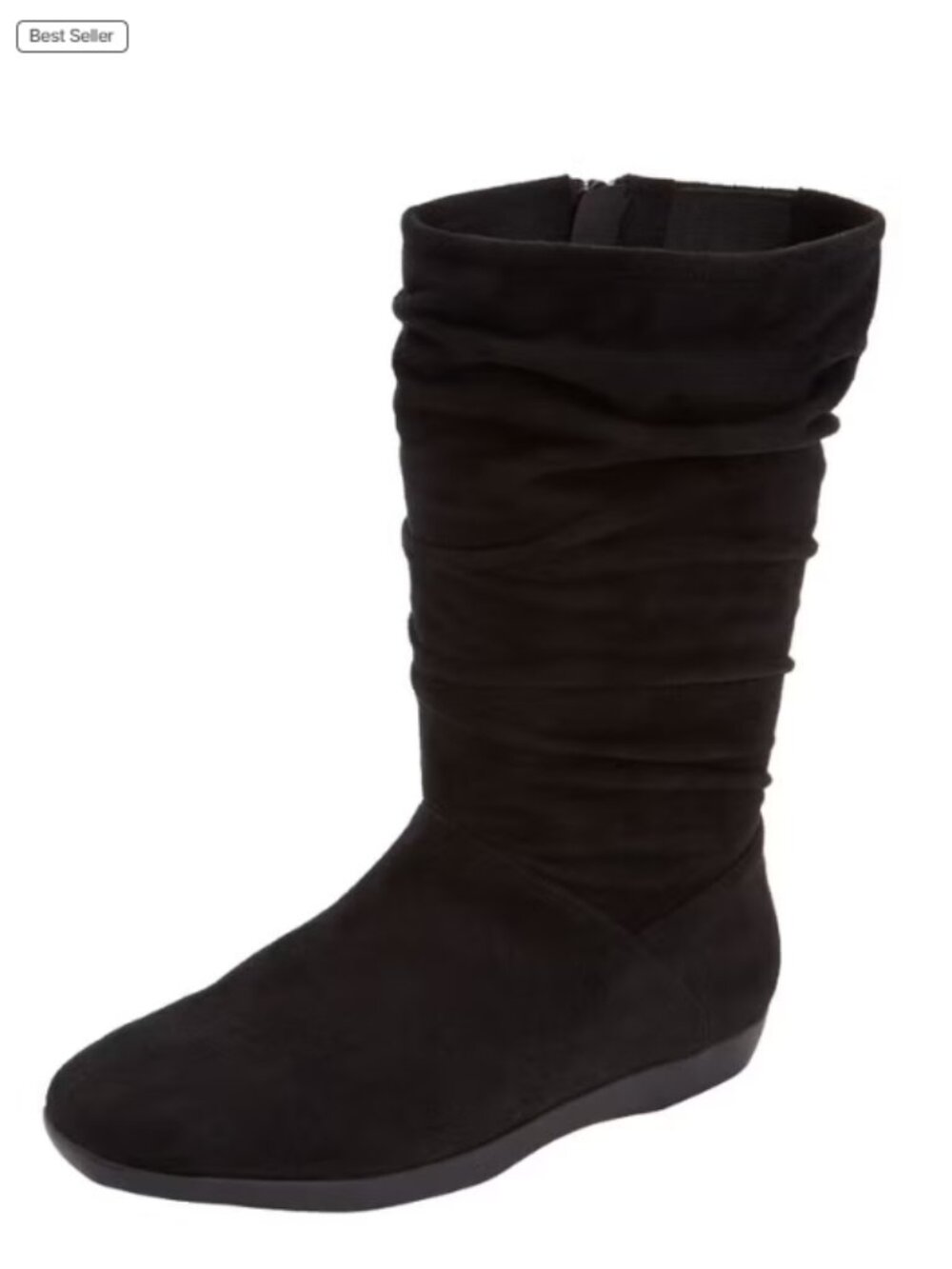 Tall Black Boots Aneela Wide Calf 9.5 Nordstrom Comfortview Scrunch Suede Shoes
